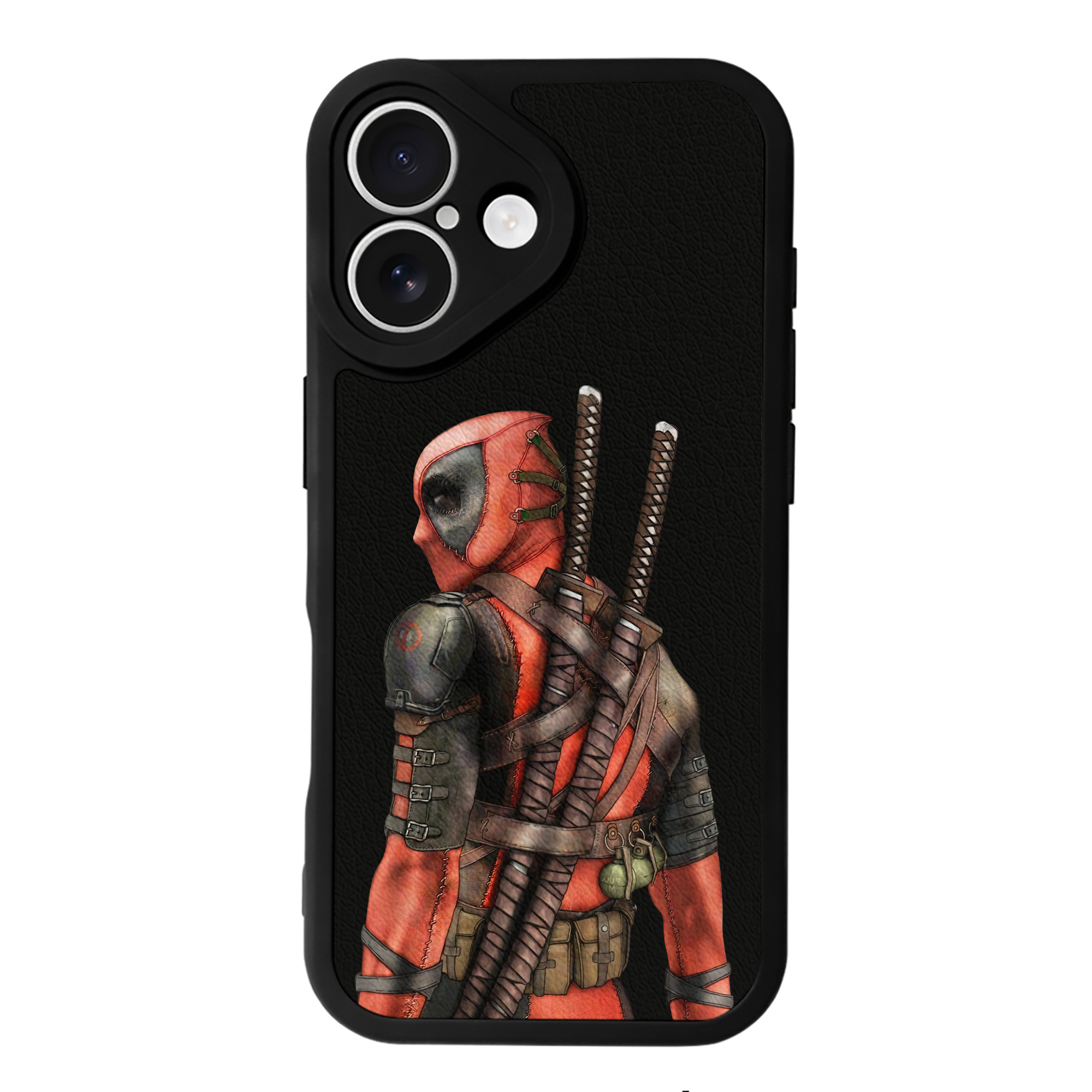 （画像用） Deadpool デッドプール 【iPhone 16シリーズ対応】シリコンスマホケース（レザー調） 材質：シリコン
